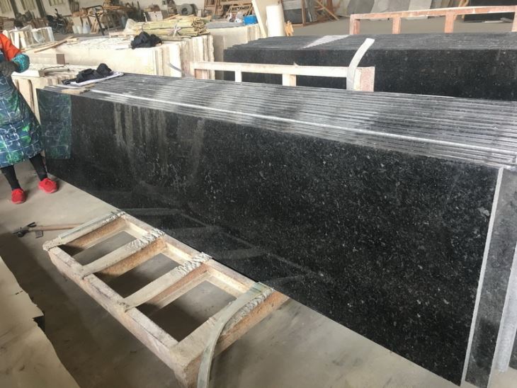 Angola Black--Polished half slab-1
