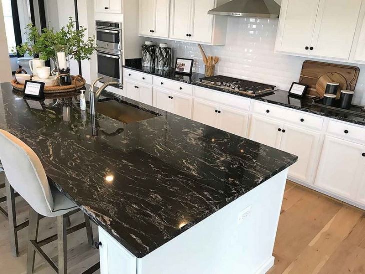 Brazil Via Lactea Granite Polished Black Granite Big Slab